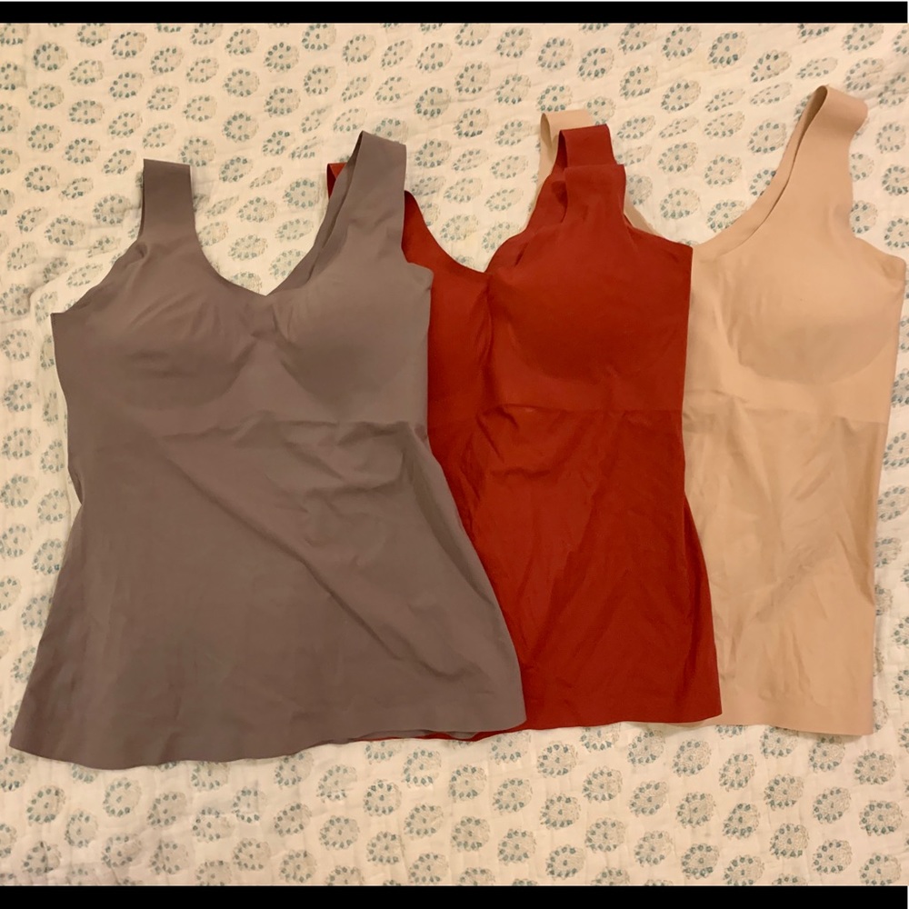 3 knix evolution brami tank top bras - red brown nude medium